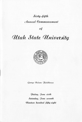 Commencement Programs | Students | Utah State University