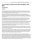 You are Able to Parent, Even With a Disability by Kim Beckstead