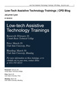Low-Tech Assistive Technology Trainings by JoLynne Lyon
