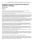 Considering College for Students With Intellectual Disabilities by JoLynne Lyon