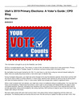 Utah’s 2019 Primary Elections: A Voter’s Guide by Sheri Newton