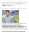 Engineering PhD Student Wins AWRA Competition | College of Engineering by USU College of Engineering