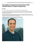 Two College of Engineering Faculty Receive NSF CAREER Awards | College of Engineering