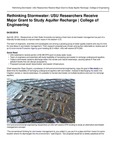 Rethinking Stormwater: USU Researchers Receive Major Grant to Study Aquifer Recharge | College of Engineering