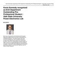 Kevin Kennedy Recognized as ECE Department Outstanding Pre-Professional Student | Utah State University Power Electronics Lab