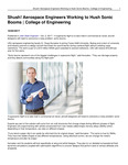 Shush! Aerospace Engineers Working to Hush Sonic Booms | College of Engineering