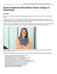 Darcie Christensen Wins Robins Award | College of Engineering by USU College of Engineering