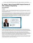 Dr. James L. Moore Presents BPE Program Seminar at USU | College of Engineering by USU College of Engineering