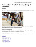 Water Lab Draws Wide Media Coverage | College of Engineering
