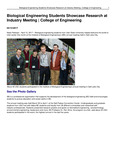 Biological Engineering Students Showcase Research at Industry Meeting | College of Engineering