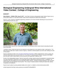 Biological Engineering Undergrad Wins International Video Contest | College of Engineering