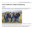 Life at 12,800 Feet | College of Engineering by USU College of Engineering