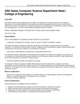 USU Seeks Computer Science Department Head | College of Engineering by USU College of Engineering