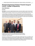 Biological Engineering Professor Presents Inaugural Lecture | College of Engineering