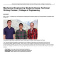 Mechanical Engineering Students Sweep Technical Writing Contest | College of Engineering by USU College of Engineering