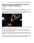 Splash Lab Develops New Math Equation to Predict Cavitation | College of Engineering by USU College of Engineering