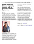 Rose Hu Named USU College of Engineering Associate Dean for Research | College of Engineering by USU College of Engineering