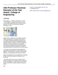 USU Professor Receives Educator of the Year Award | College of Engineering
