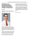 USU Mechanical Engineering Student Awarded Scholarship | College of Engineering by USU College of Engineering