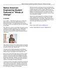Native American Engineering Student Featured in "Winds of Change" by USU College of Engineering