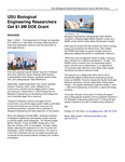 USU Biological Engineering Researchers Get $1.9M DOE Grant by USU College of Engineering