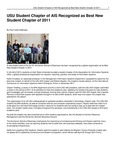 USU Student Chapter of AIS Recognized as Best New Student Chapter of 2011