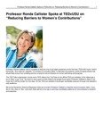 Professor Ronda Callister Spoke at TEDxUSU on “Reducing Barriers to Women’s Contributions” by USU Jon M. Huntsman School of Business