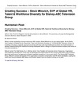 Creating Success – Steve Milovich, SVP of Global HR, Talent & Workforce Diversity for Disney-ABC Television Group