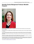 Newsday Quotes Management Professor Merideth Ferguson