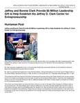 Jeffrey and Bonnie Clark Provide $6 Million Leadership Gift to Help Establish the Jeffrey D. Clark Center for Entrepreneurship
