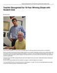 Teacher Recognized for 19-Year Winning Streak with Student Club by USU Jon M. Huntsman School of Business and Steve Eaton