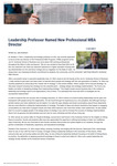 Leadership Professor Named New Professional MBA Director