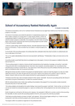 School of Accountancy Ranked Nationally Again