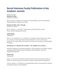 Recent Huntsman Faculty Publications in Key Academic Journals by USU Jon M. Huntsman School of Business