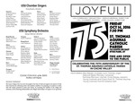 Joyful! by USU Symphony Orchestra, USU Chamber Singers, Sergio Bernal, Cory Evans, Max Matzen, Lynn Thomas, Deborah Baker, and Nicholas Morrison