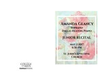 Junior Recital-Amanda Glancy by Amanda Glancy and Dallas Heaton