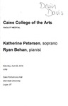 Faculty Recital - Katherine Petersen & Ryan Behan