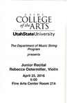 Junior Recital - Rebecca Ostermiller