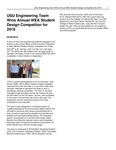 USU Engineering Team Wins Annual WEA Student Design Competition for 2015 by Utah Water Research Laboratory