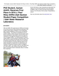 PhD Student, Ayman AlAfifi, Receives First Place in 2016 J. Paul Riley AWRA Utah Section Student Paper Competition by Utah Water Research Laboratory