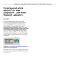 Herald Journal Article About iUTAH Team Symposium by Utah Water Research Laboratory