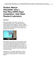 Student, Mahyar Aboutalebi, Wins J. Paul Riley AWRA Paper Competition by Utah Water Research Laboratory