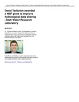 David Tarboton Awarded a NSF Grant to Improve Hydrological Data Sharing by Utah Water Research Laboratory