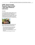 UWRL Opens Funded Research Opportunities by Utah Water Research Laboratory