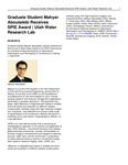 Graduate Student Mahyar Aboutalebi Receives SPIE Award by Utah Water Research Laboratory