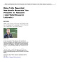 Blake Tullis Appointed New Interim Associate Vice President for Research by Utah Water Research Laboratory