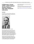 In Memoriam: Former UWRL & CEE Professor Gordon Flammer by Utah Water Research Laboratory