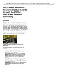 USGS Water Resources Research Institute Awards Through the UWRL by Utah Water Research Laboratory
