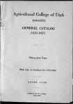 General Catalogue 1920 by Utah State University